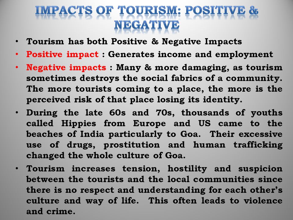 Impacts of tourism